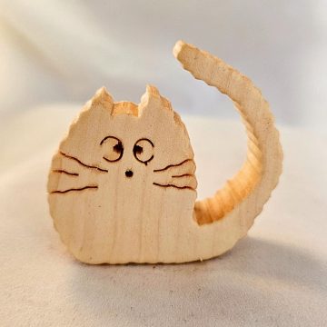 Zo-ZOO World  Cat Wooden Magnet – Scroll Saw Handmade Animal Figure