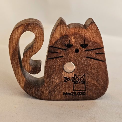 Zo-ZOO World  Cat Wooden Magnet – Scroll Saw Handmade Animal Figure
