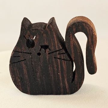 Zo-ZOO World  Cat Wooden Magnet – Scroll Saw Handmade Animal Figure