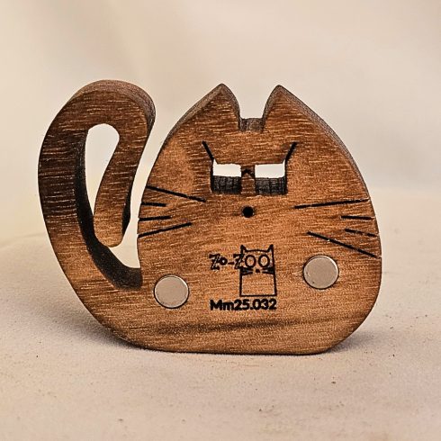 Zo-ZOO World  Cat Wooden Magnet – Scroll Saw Handmade Animal Figure