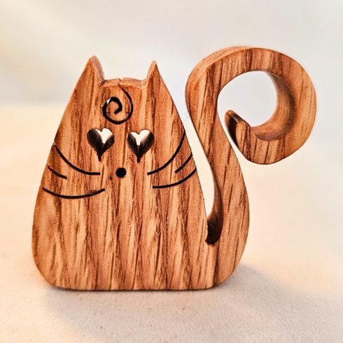 Zo-ZOO World  Cat Wooden Magnet – Scroll Saw Handmade Animal Figure