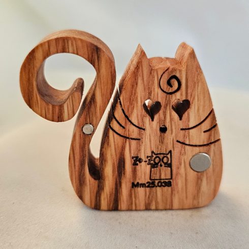 Zo-ZOO World  Cat Wooden Magnet – Scroll Saw Handmade Animal Figure