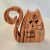 Zo-ZOO World  Cat Wooden Magnet – Scroll Saw Handmade Animal Figure