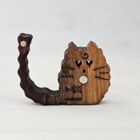 Zo-ZOO World  Cat Wooden Magnet – Scroll Saw Handmade Animal Figure