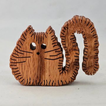 Zo-ZOO World  Cat Wooden Magnet – Scroll Saw Handmade Animal Figure