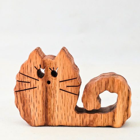 Zo-ZOO World  Cat Wooden Magnet – Scroll Saw Handmade Animal Figure