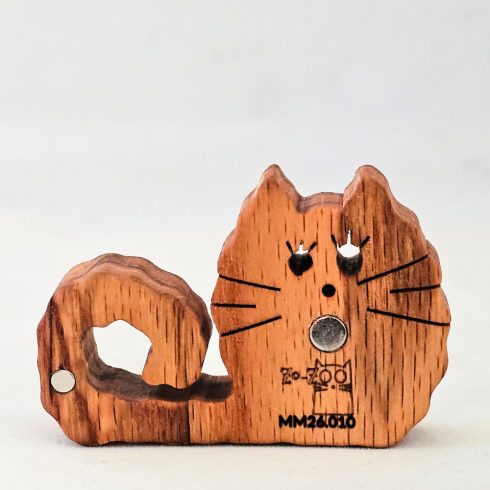 Zo-ZOO World  Cat Wooden Magnet – Scroll Saw Handmade Animal Figure
