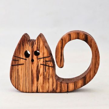 Zo-ZOO World  Cat Wooden Magnet – Scroll Saw Handmade Animal Figure