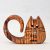 Zo-ZOO World  Cat Wooden Magnet – Scroll Saw Handmade Animal Figure