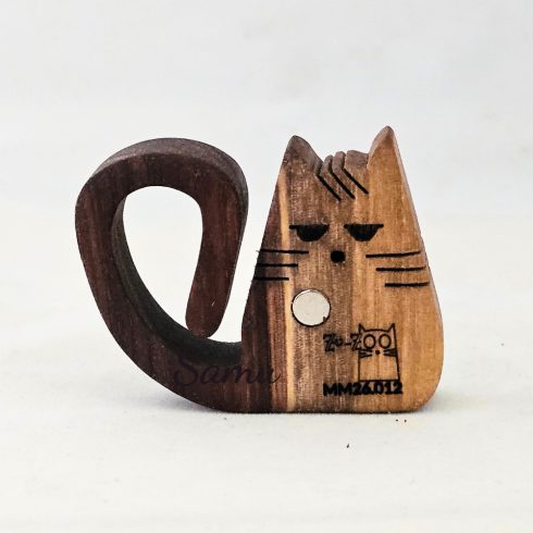 Zo-ZOO World Katze Holzmagnet – Mit Dekupiersäge handgefertigte Tierfigur