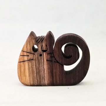 Zo-ZOO World Katze Holzmagnet – Mit Dekupiersäge handgefertigte Tierfigur