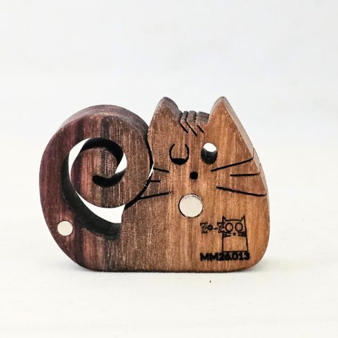 Zo-ZOO World Katze Holzmagnet – Mit Dekupiersäge handgefertigte Tierfigur