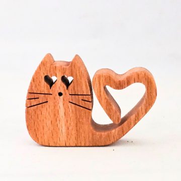 Zo-ZOO World Katze Holzmagnet – Mit Dekupiersäge handgefertigte Tierfigur