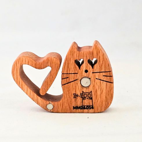 Zo-ZOO World Katze Holzmagnet – Mit Dekupiersäge handgefertigte Tierfigur