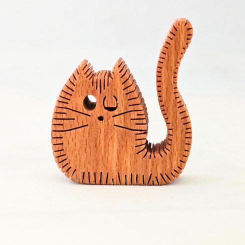 Zo-ZOO World  Cat Wooden Magnet – Scroll Saw Handmade Animal Figure