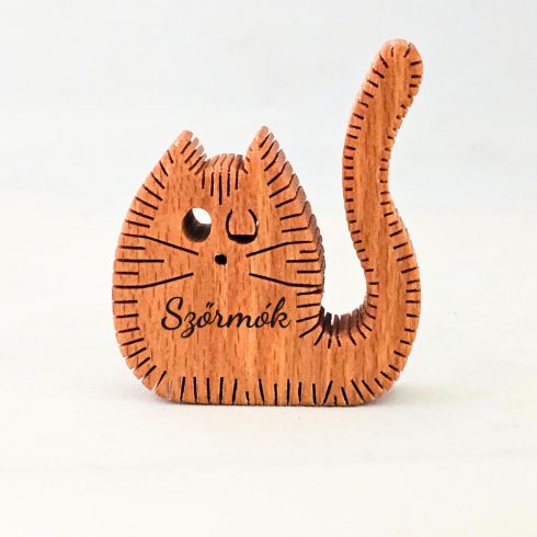Zo-ZOO World  Cat Wooden Magnet – Scroll Saw Handmade Animal Figure