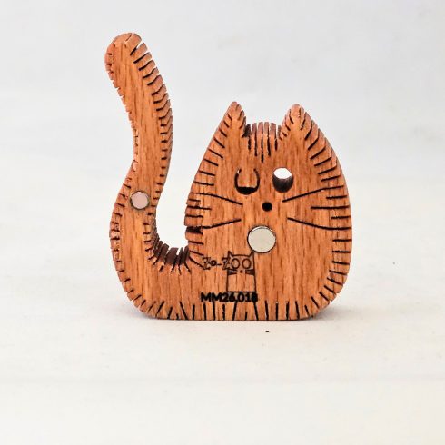 Zo-ZOO World  Cat Wooden Magnet – Scroll Saw Handmade Animal Figure