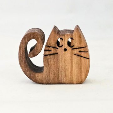 Zo-ZOO World  Cat Wooden Magnet – Scroll Saw Handmade Animal Figure