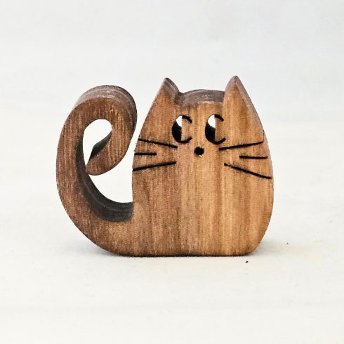 Zo-ZOO World  Cat Wooden Magnet – Scroll Saw Handmade Animal Figure