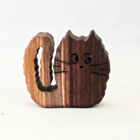 Zo-ZOO World  Cat Wooden Magnet – Scroll Saw Handmade Animal Figure