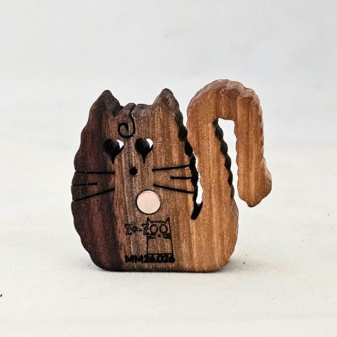 Zo-ZOO World  Cat Wooden Magnet – Scroll Saw Handmade Animal Figure