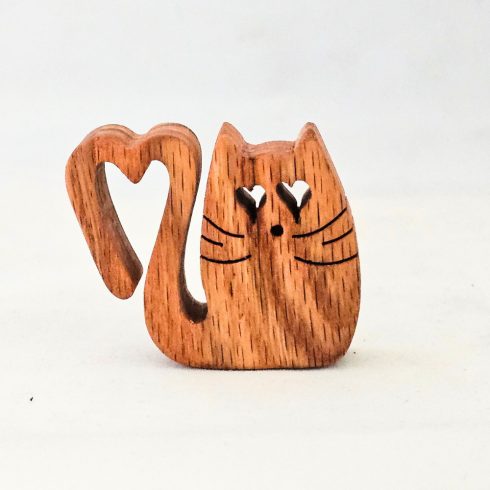 Zo-ZOO World  Cat Wooden Magnet – Scroll Saw Handmade Animal Figure