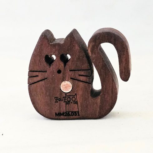 Zo-ZOO World  Cat Wooden Magnet – Scroll Saw Handmade Animal Figure