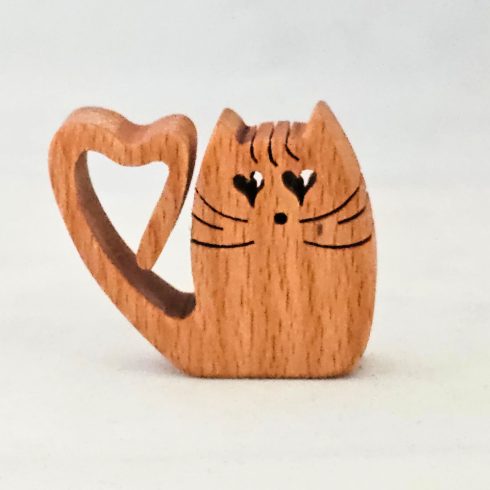 Zo-ZOO World  Cat Wooden Magnet – Scroll Saw Handmade Animal Figure