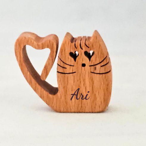 Zo-ZOO World  Cat Wooden Magnet – Scroll Saw Handmade Animal Figure