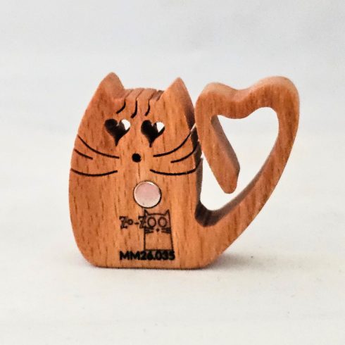 Zo-ZOO World  Cat Wooden Magnet – Scroll Saw Handmade Animal Figure