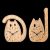 Cat-shaped wooden wall clock – unique wooden cat decor/Cat-shaped wooden wall clock made of beech wood, table and wall mounted