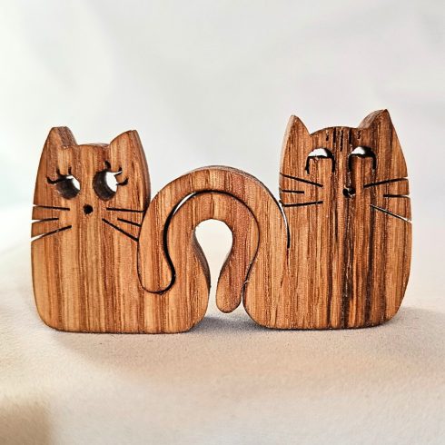 Zo-ZOO World  kitten couple  Wooden Magnet – Scroll Saw Handmade Animal Figure