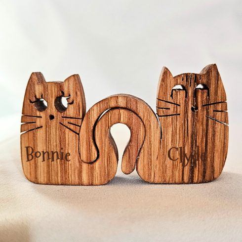 Zo-ZOO World  kitten couple  Wooden Magnet – Scroll Saw Handmade Animal Figure