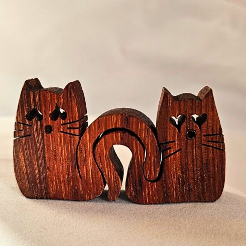 Zo-ZOO World  kitten couple  Wooden Magnet – Scroll Saw Handmade Animal Figure