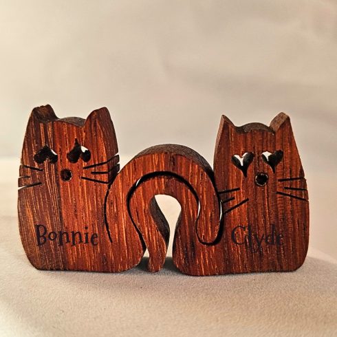 Zo-ZOO World  kitten couple  Wooden Magnet – Scroll Saw Handmade Animal Figure