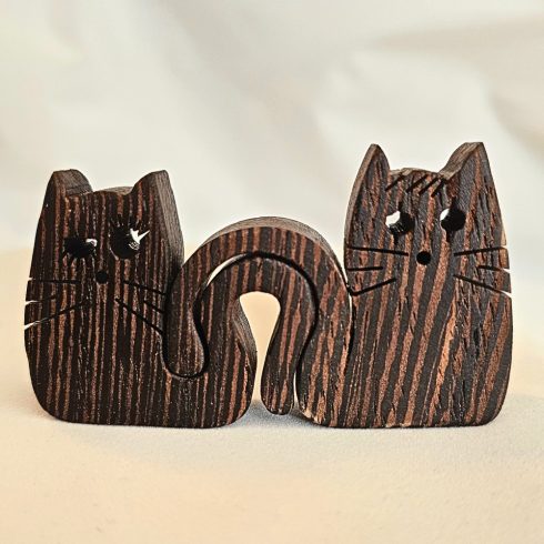 Zo-ZOO World  kitten couple  Wooden Magnet – Scroll Saw Handmade Animal Figure
