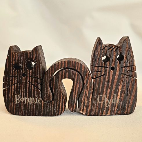 Zo-ZOO World  kitten couple  Wooden Magnet – Scroll Saw Handmade Animal Figure