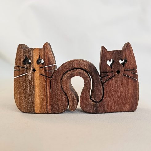 Zo-ZOO World  kitten couple  Wooden Magnet – Scroll Saw Handmade Animal Figure