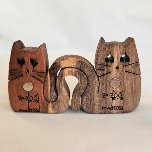 Zo-ZOO World  kitten couple  Wooden Magnet – Scroll Saw Handmade Animal Figure