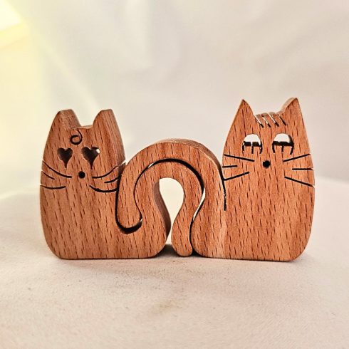 Zo-ZOO World  kitten couple  Wooden Magnet – Scroll Saw Handmade Animal Figure