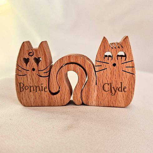 Zo-ZOO World  kitten couple  Wooden Magnet – Scroll Saw Handmade Animal Figure
