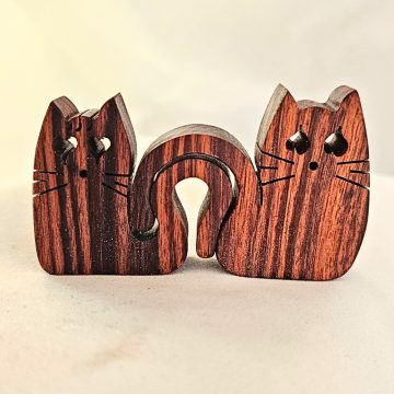 Zo-ZOO World  kitten couple  Wooden Magnet – Scroll Saw Handmade Animal Figure