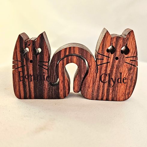 Zo-ZOO World  kitten couple  Wooden Magnet – Scroll Saw Handmade Animal Figure