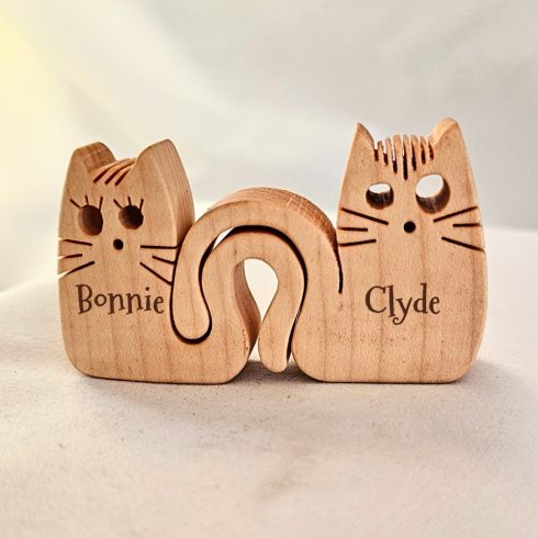 Zo-ZOO World  kitten couple  Wooden Magnet – Scroll Saw Handmade Animal Figure