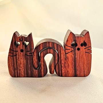 Zo-ZOO World  kitten couple  Wooden Magnet – Scroll Saw Handmade Animal Figure