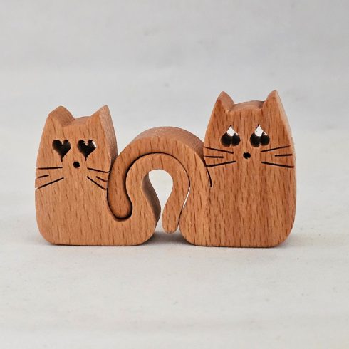 Zo-ZOO World  kitten couple  Wooden Magnet – Scroll Saw Handmade Animal Figure