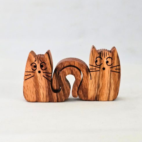 Zo-ZOO World  kitten couple  Wooden Magnet – Scroll Saw Handmade Animal Figure