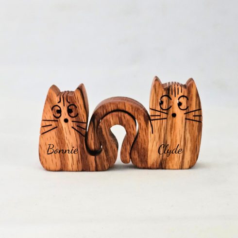 Zo-ZOO World  kitten couple  Wooden Magnet – Scroll Saw Handmade Animal Figure