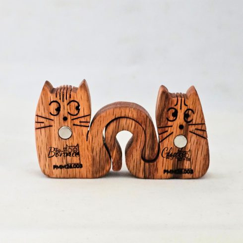 Zo-ZOO World  kitten couple  Wooden Magnet – Scroll Saw Handmade Animal Figure