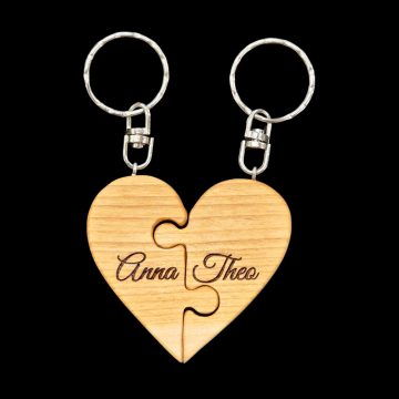 Interlocking Couple Heart Keychain – Custom Engraved